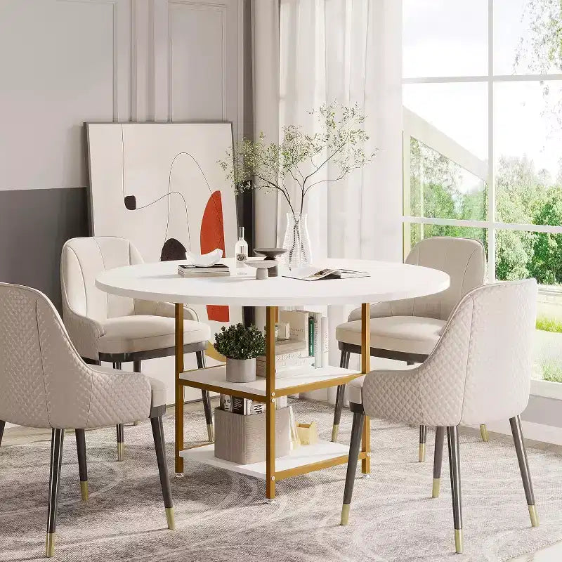 Tavolo da pranzo rotondo da 47 pollici per 4 persone