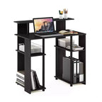 Scrivania per computer dal design semplice, postazione di lavoro per ufficio a casa, scrivania per studio, libreria aperta con supporto per CPU, noce