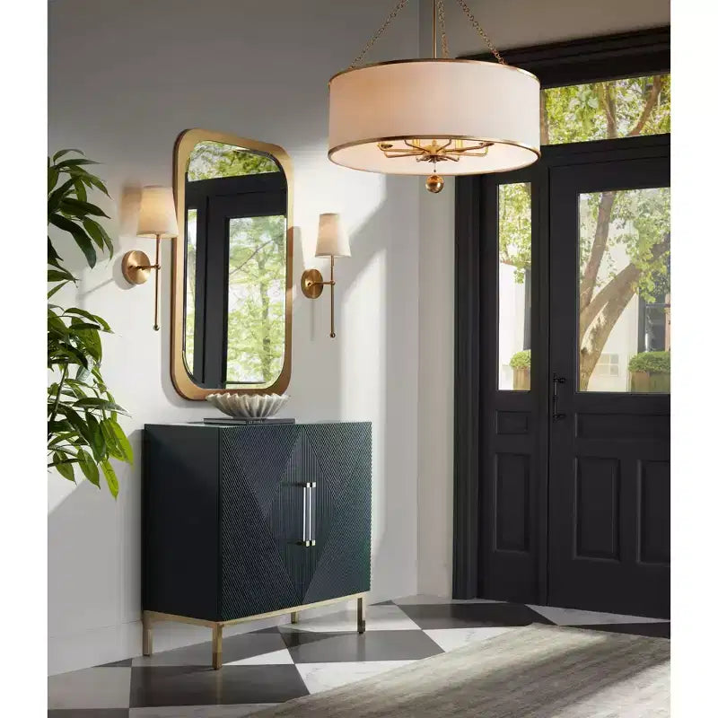 Specchio da parete rettangolare Devonshire con cornice dorata in vetro smussato, moderno, 71 cm di larghezza, per bagno, camera da letto, soggiorno