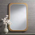 Specchio da parete rettangolare Devonshire con cornice dorata in vetro smussato, moderno, 71 cm di larghezza, per bagno, camera da letto, soggiorno