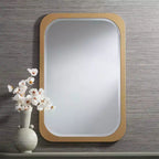Specchio da parete rettangolare Devonshire con cornice dorata in vetro smussato, moderno, 71 cm di larghezza, per bagno, camera da letto, soggiorno