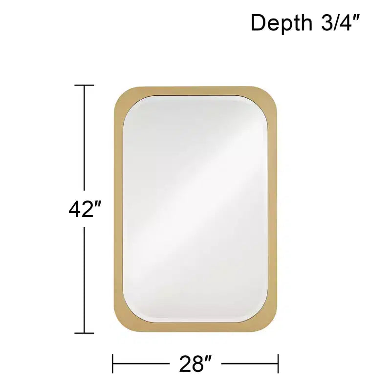 Specchio da parete rettangolare Devonshire con cornice dorata in vetro smussato, moderno, 71 cm di larghezza, per bagno, camera da letto, soggiorno