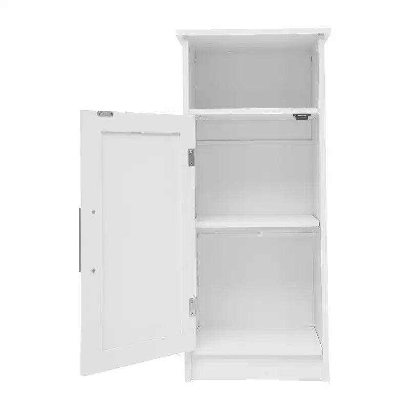 Mobiletto portaoggetti da bagno Vega con anta a chiusura magnetica, ripiano regolabile interno e ripiano superiore aperto