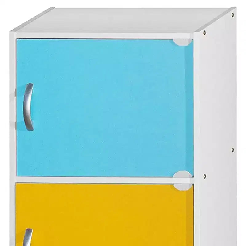 Mobiletto multiuso Hodedah a 3 ante in legno composito resistente, per cucina, ufficio, camera dei bambini e altre soluzioni di organizzazione domestica