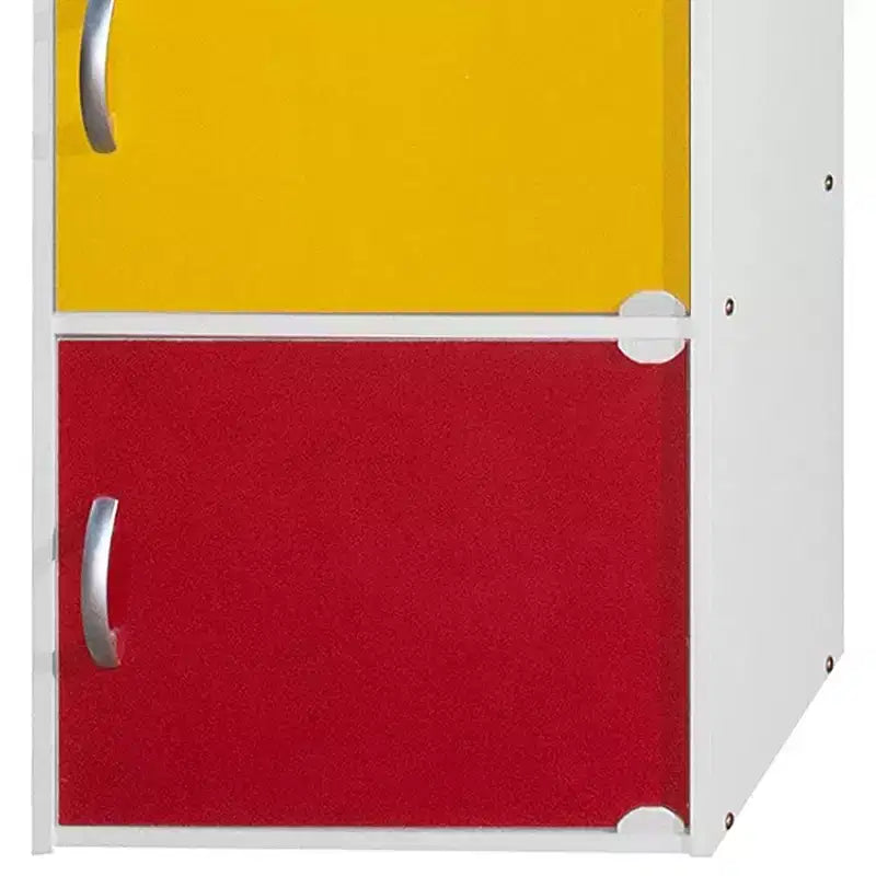 Mobiletto multiuso Hodedah a 3 ante in legno composito resistente, per cucina, ufficio, camera dei bambini e altre soluzioni di organizzazione domestica