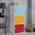 Mobiletto multiuso Hodedah a 3 ante in legno composito resistente, per cucina, ufficio, camera dei bambini e altre soluzioni di organizzazione domestica