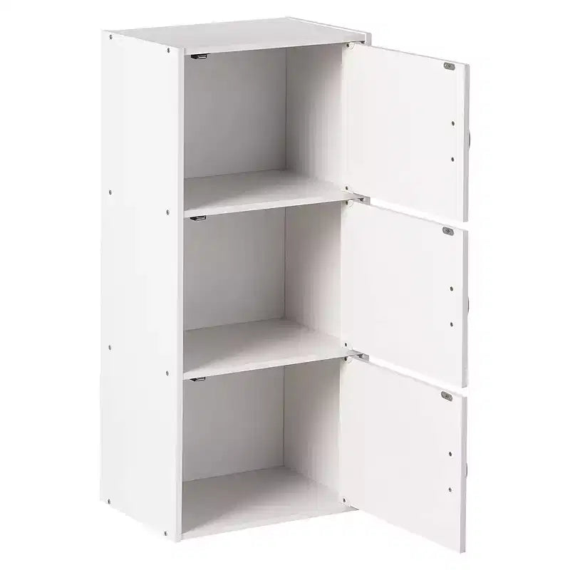 Mobiletto multiuso Hodedah a 3 ante in legno composito resistente, per cucina, ufficio, camera dei bambini e altre soluzioni di organizzazione domestica