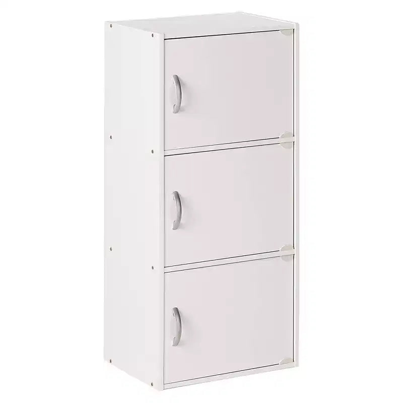 Mobiletto multiuso Hodedah a 3 ante in legno composito resistente, per cucina, ufficio, camera dei bambini e altre soluzioni di organizzazione domestica