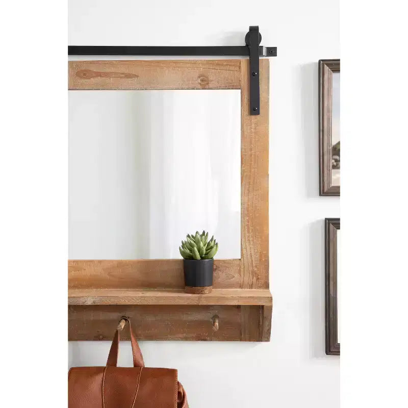 Specchio da parete con cornice e mensola 42 x 27 Cates