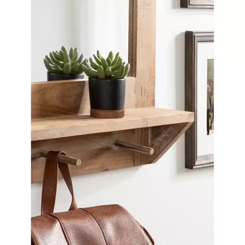 Specchio da parete con cornice e mensola 42 x 27 Cates