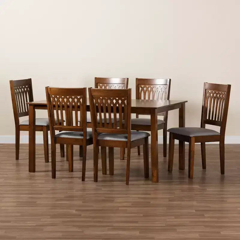 Set da pranzo moderno Genesis Baxton Studio in tessuto e legno