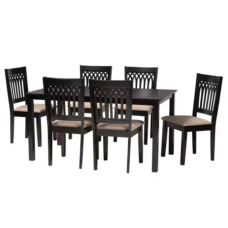 Set da pranzo moderno Genesis Baxton Studio in tessuto e legno