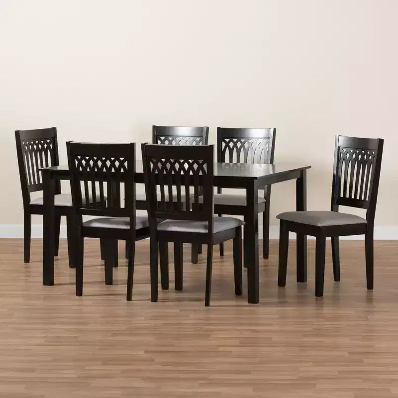 Set da pranzo moderno Genesis Baxton Studio in tessuto e legno