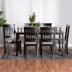 Baxton Studio Genesis Modern Fabric Wood Dining Set