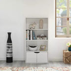 Scaffale/Libreria aperta a 3 ripiani da 47" con mobiletto a 2 ante e 1 ripiano regolabile – Ideale per ufficio, soggiorno, aula