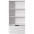 Scaffale/Libreria aperta a 3 ripiani da 47" con mobiletto a 2 ante e 1 ripiano regolabile – Ideale per ufficio, soggiorno, aula