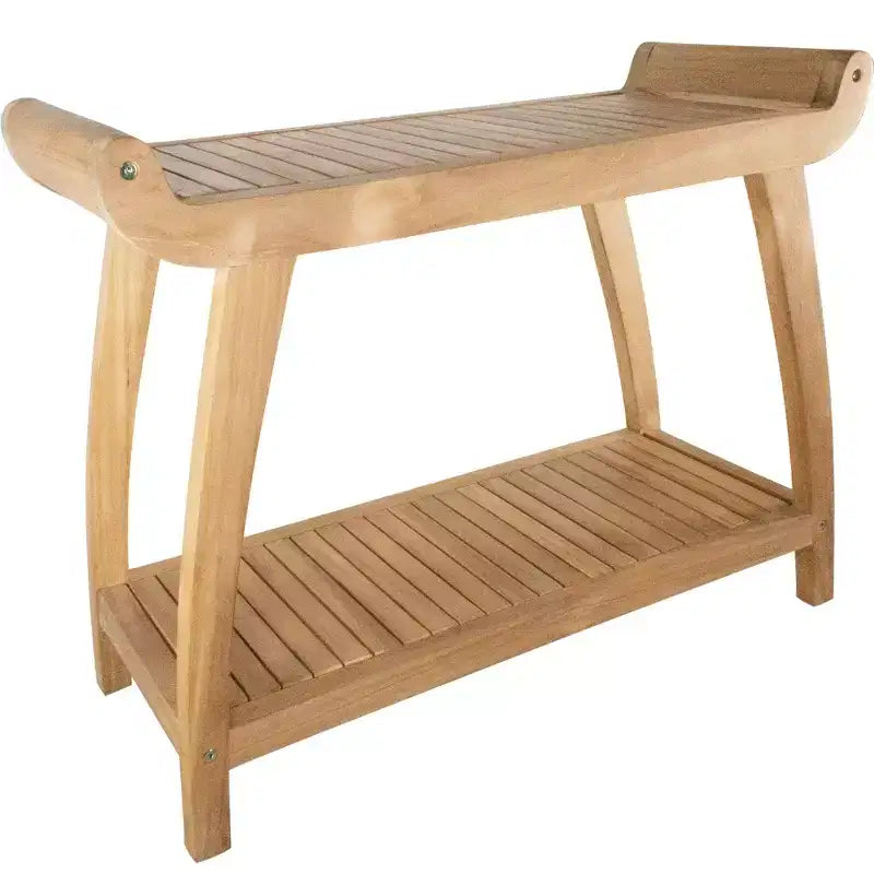 Panca Spa curvo 76 cm con ripiano per doccia e vasca – Beige