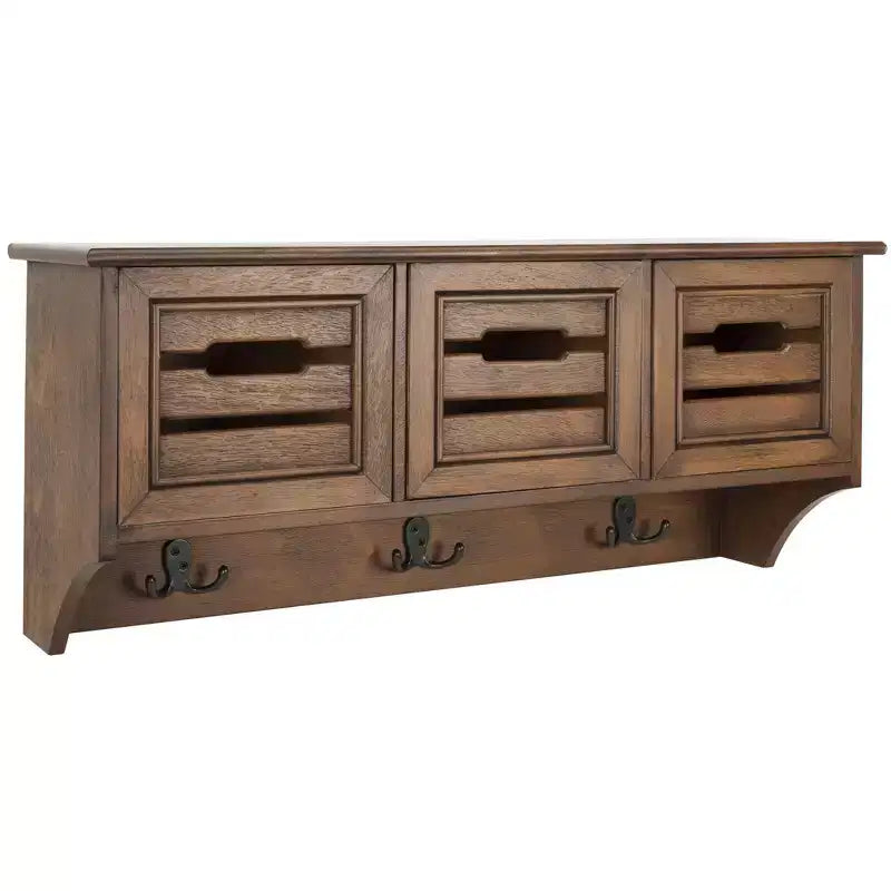 Scaffale da parete Leon con 3 cassetti