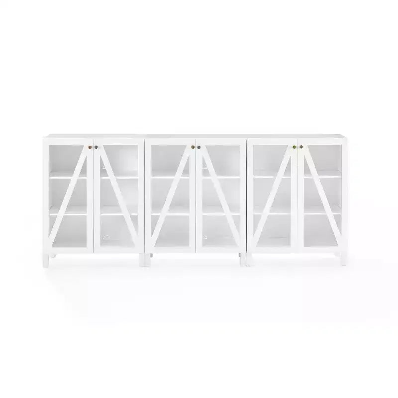 Crosley 90" Cassai Set di 3 Credenze-Dispense da Cucina Stile Fattoria Moderna, Ripiani Regolabili