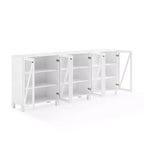 Crosley 90" Cassai Set di 3 Credenze-Dispense da Cucina Stile Fattoria Moderna, Ripiani Regolabili